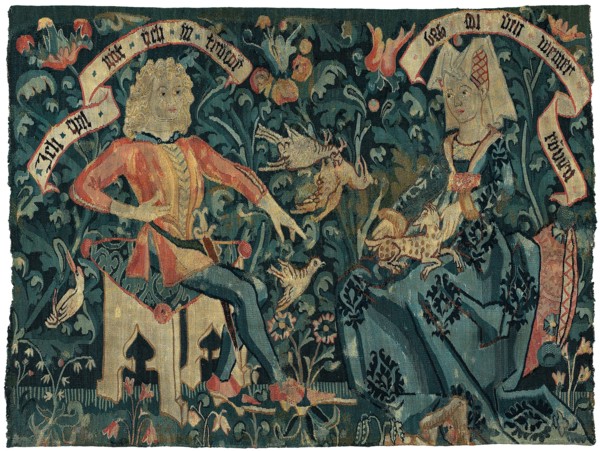The Lovers, Basel, 1490/1500. Lovers pledging their faith to each other.