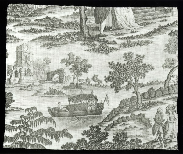Panel (Furnishing Fabric), England, c. 1780. Rural scenes.