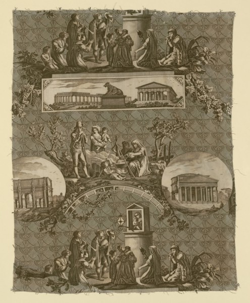 Le Romain (The Roman) (Furnishing Fabric), France, 1811. Designed by Jean Baptiste Huet, engraved by Jules Mallet, after Bartolomeo Pinelli.