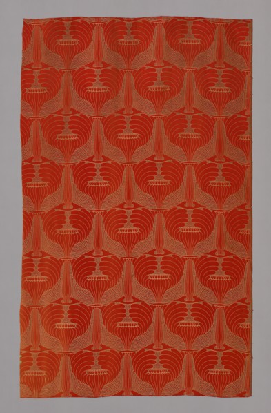 Mohnköpfe (Poppyheads) (Dress or Furnishing Fabric), Vienna, 1900. Designed by Koloman Moser, produced by Johan Backhausen und Söhne.