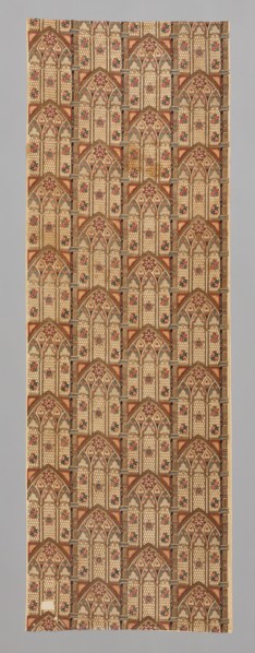 Gothic Arches (Furnishing Fabric), England, 1830/35. Pattern inspired by church architecture.