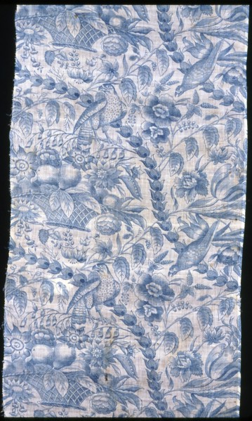 Panel (Furnishing Fabric), England, c. 1815. Floral print with birds and fruit.