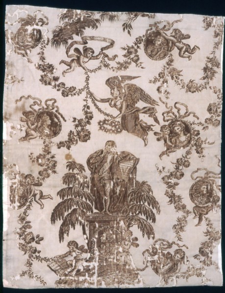 Shakespeare and Garrick (Furnishing Fabric), England, c. 1790. Designed by Louis Francois Roubillac.