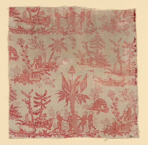 La Danse des Noirs (The Dance of the Blacks) (Furnishing Fabric), France, c. 1760. Manufactured by Christophe Philippe Oberkampf.