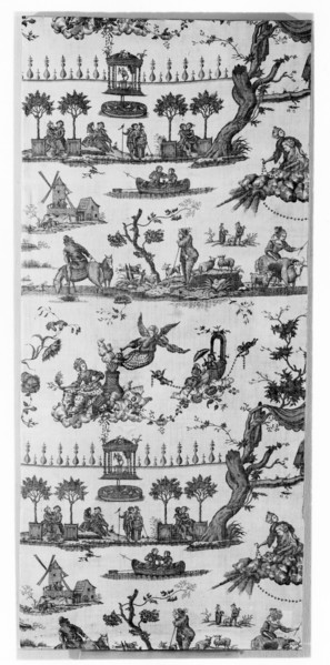 Le Temple de L'Amour (The Temple of Love) (Furnishing Fabric), Nantes, c. 1785. Manufactured by Gorgerat Frères et Cie.
