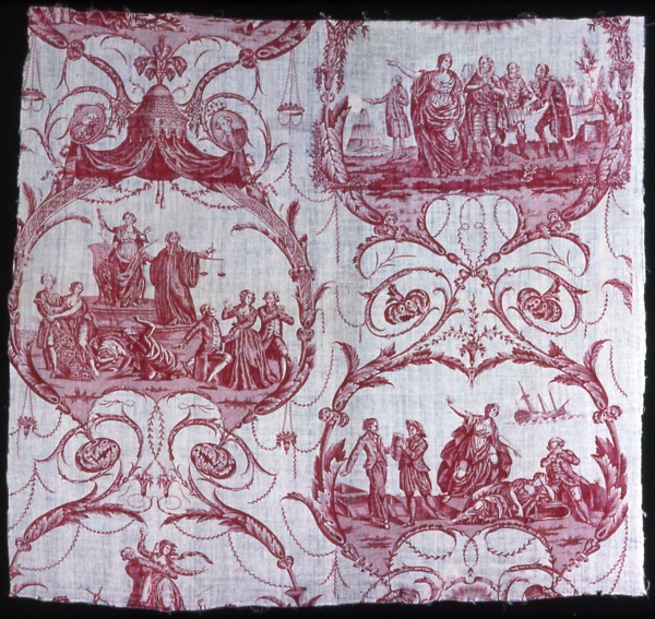 Triomphe de Voltaire (Triumph of Voltaire) (Furnishing Fabric), Nantes, 1788/93. Manufactured by Petitpierre et Cie.