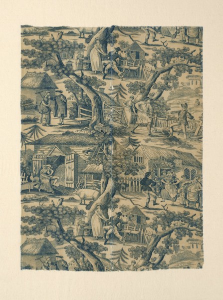 Fragment (Furnishing Fabric), Manchester, c. 1820. Rural scenes. Manufactured for John Marshall.