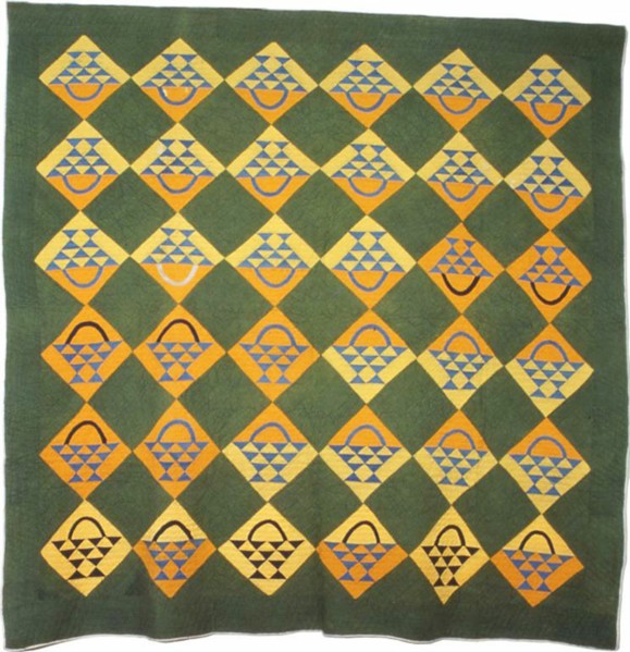 Bedcover (Basket Pattern Quilt), Southern Illinois, 1861.