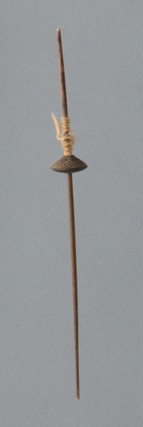 Wooden Spindle with Ceramic Whorls, Peru, 1000/1476.