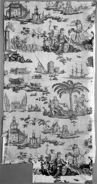 Neptune or L'Empire de la Mer (Neptune or the Empire of the Sea) (Furnishing Fabric), Nantes, c. 1795. Possibly designed by Belorgé or Samuel Cholet, manufactured by Petitpierre et Cie.