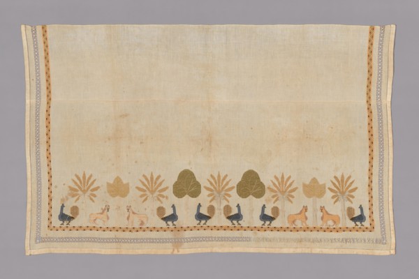Panel, possibly Egypt or Turkey, c. 1880. Peacock, leopard and palm tree motif.