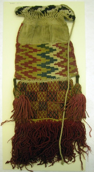 Coca Bag, Peru, A.D. 1476/1532. Small bag used for carrying coca leaves which, when chewed, act as a mild stimulant and suppress hunger, thirst, pain, and fatigue. Coca leaves can be processed to prod...