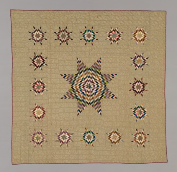 Bedcover (Lone Star Variation Quilt), Connecticut, c. 1845/50.