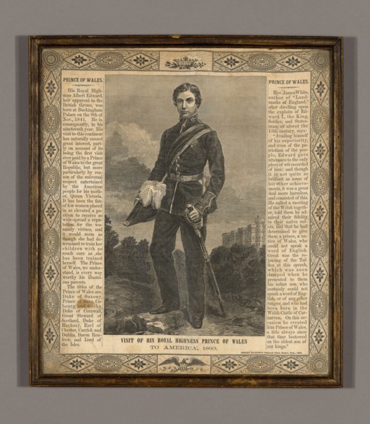 Souvenir Handkerchief Commemorating "Visit of His Royal Highness Prince of Wales to America, 1860", United States, 1860. The future King Edward VII made the first tour of North America by a Prince of ...