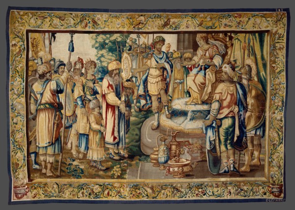 Antony Presents Artavasdes, King of the Armenians, to Cleopatra, from The Story of Antony and Cleopatra, Flanders, c. 1640. Woven at the workshop of Everard III Leyniers