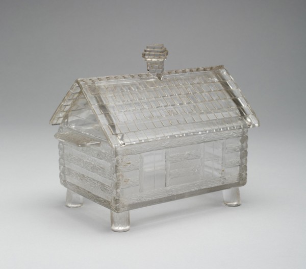 Log Cabin pattern covered dish, c. 1875.