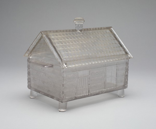 Log Cabin pattern covered dish, c. 1875.