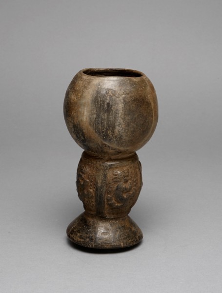 Blackware Incense Burner with Relief Depicting Felines, A.D. 1200/1450.