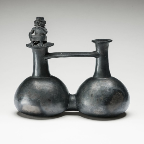 Double Vessel with a Seated Figure, A.D. 1200/1450.