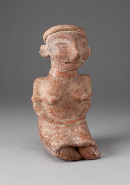 Seated Female Figurine with Patterned Skirt, 100 B.C./A.D. 300.