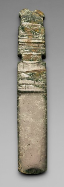 Celt Pendant Depicting an Abstract Figure with a Tall Headdress, A.D. 1/500.