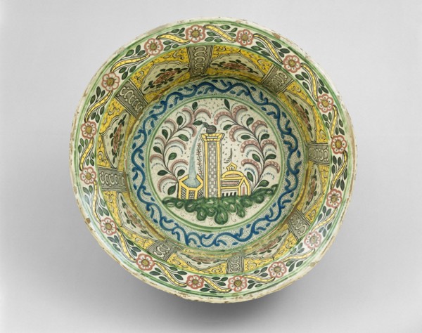 Basin Depicting a Cistern, Tower and Domed Building, 1775/1825.