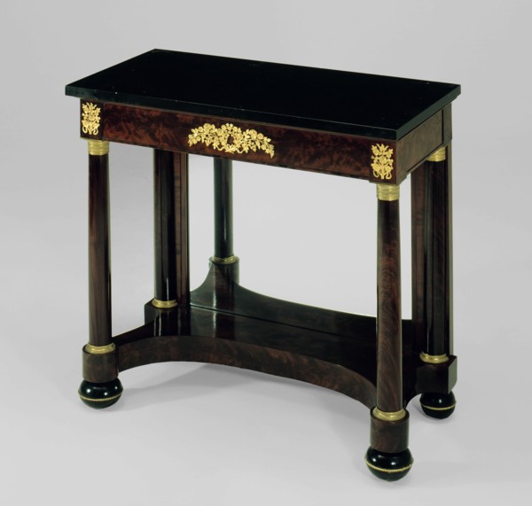 Pier Table, 1813/25. Black marble, ormolu and brass decoration.