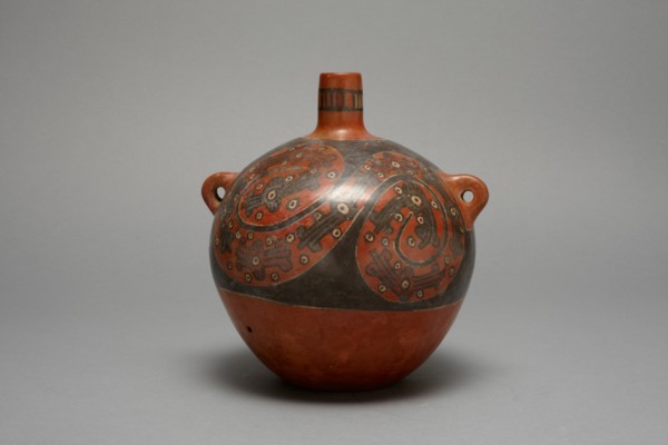 Globular Jar with Repeated Abstract Motifs in Sprial Design, A.D. 600/1000.