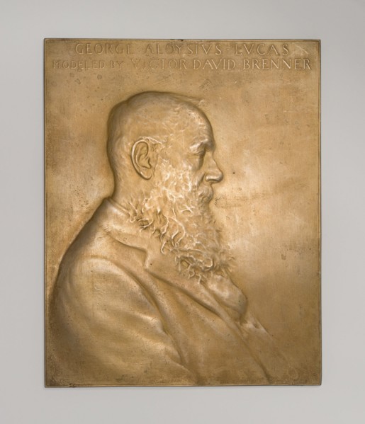 Plaque depicting George A. Lucas, Esq., 1890/1908.