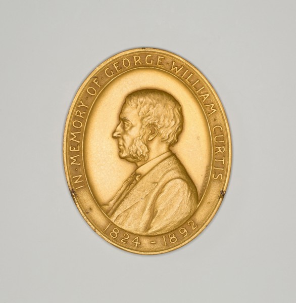 Medal Depicting George William Curtis, 1892/1908.