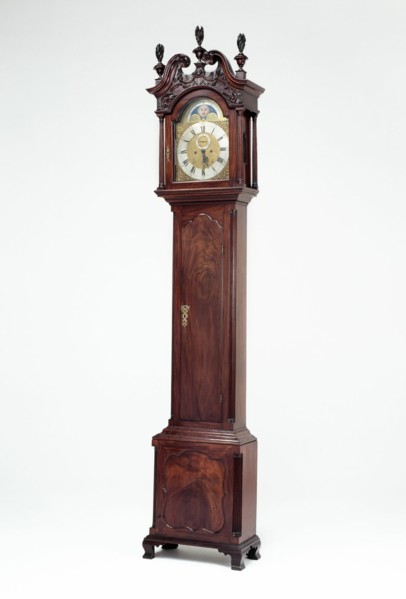 Tall Case Clock, 1765/75. Grandfather clock in carved wood. Works by John Wood Jr.