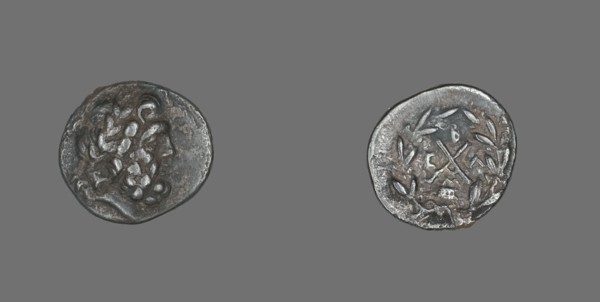 Hemidrachm (Coin) Depicting the God Zeus Amarios, 234-146 BCE.