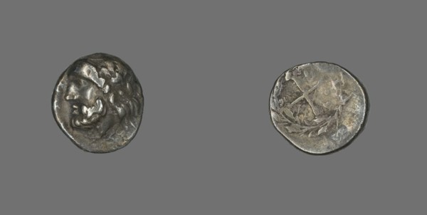 Hemidrachm (Coin) Depicting the God Zeus Amarios, 280-146 BCE.