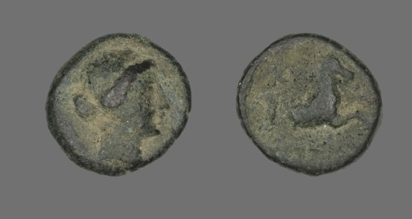 Coin Depicting the Amazon Cyme, about 250 BCE.