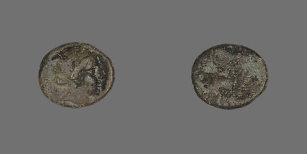 Coin Depicting the Amazon Cyme, about 250 BCE.