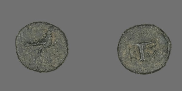 Coin Depicting an Eagle, about 320-250 BCE.