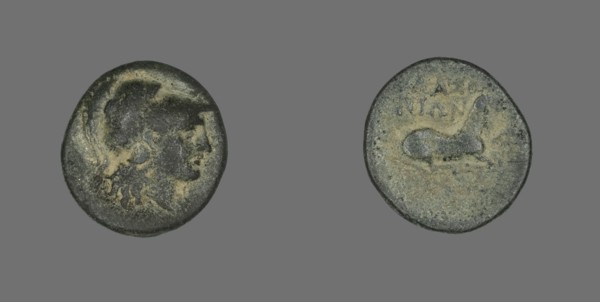 Coin Depicting the Goddess Athena, 387-301 BCE.