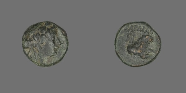 Coin Depicting the God Dionysos, about 133 BCE.