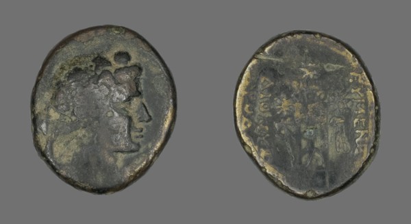 Coin Depicting the God Dionysos, about 133 BCE.