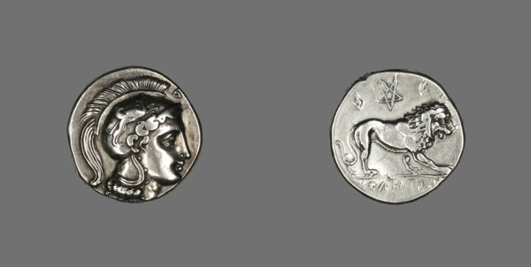 Stater (?) (Coin) Depicting the Goddess Athena, 4th-mid 3rd century BCE.