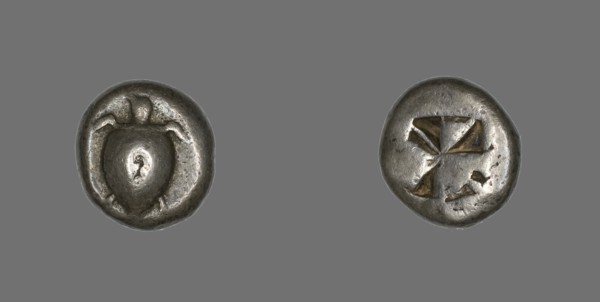 Stater (Coin) Depicting a Sea Turtle, 650-600 BCE.