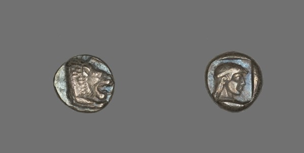 Drachm (Coin) Depicting Lion, 500-480 BCE.