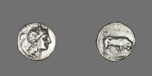 Stater (Coin) Depicting the Goddess Athena, 350-320 BCE.