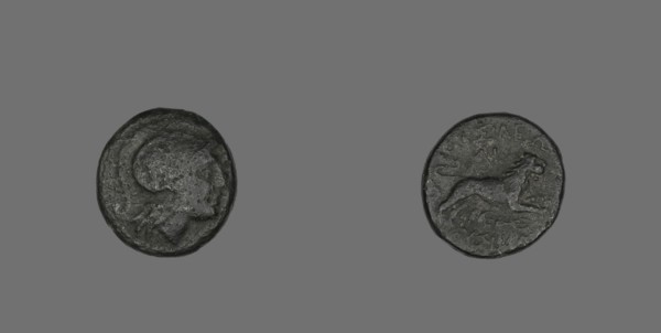 Coin Depicting the Goddess Athena, 306-281 BCE, issued by Lysimachus of Thrace.