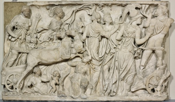Panel from a Sarcophagus Depicting the Abduction of Persephone, 190-200.