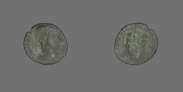 Coin Portraying Emperor Constans, 335-350 CE.