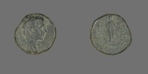 Coin Portraying Emperor Augustus, 27 BCE-14 CE.