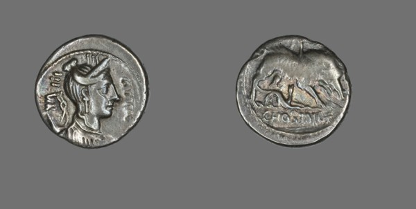 Denarius (Coin) Depicting the Goddess Diana, about 68 BCE.