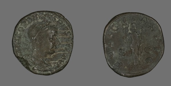 Sestertius (Coin) Portraying Emperor Gordianus, 238-244.