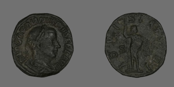 Sestertius (Coin) Portraying Emperor Gordianus, 238-244.